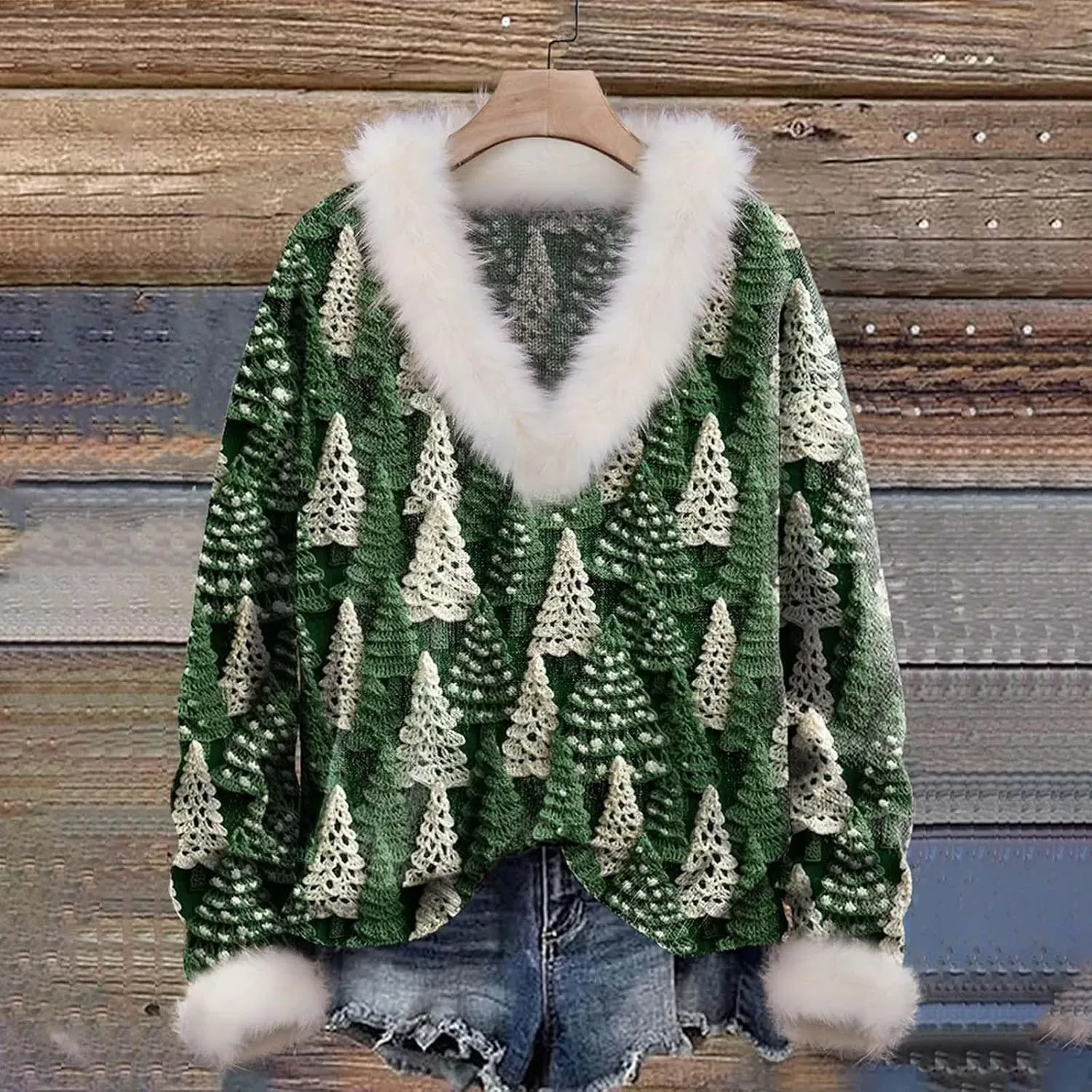 Womens Oversized Sweatshirt Loose V Neck Fleece Long Sleeve Pullovers Waffle Knit Winter Warm Tops Blouses Clothes