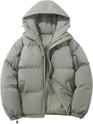 Womens Puffer Jackets Jacket Hooded Windproof Winter Coat with Recycled Insulation Winter Slim Short Hooded Warm