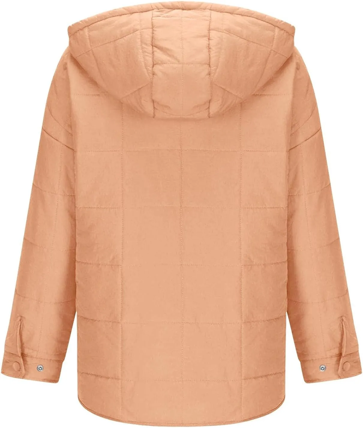 Women's Quilted Pullover Puffer Jacket Oversized Long Hooded Coats Winter Warm Lightweight Outwear with Pocket