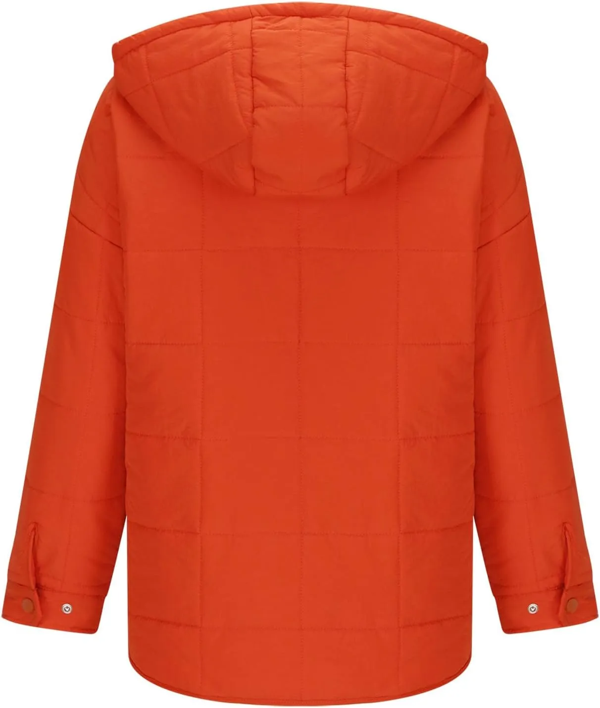 Women's Quilted Pullover Puffer Jackets Lightweight Button Outwear Winter Warm Oversized Packable Hooded Coat Tops