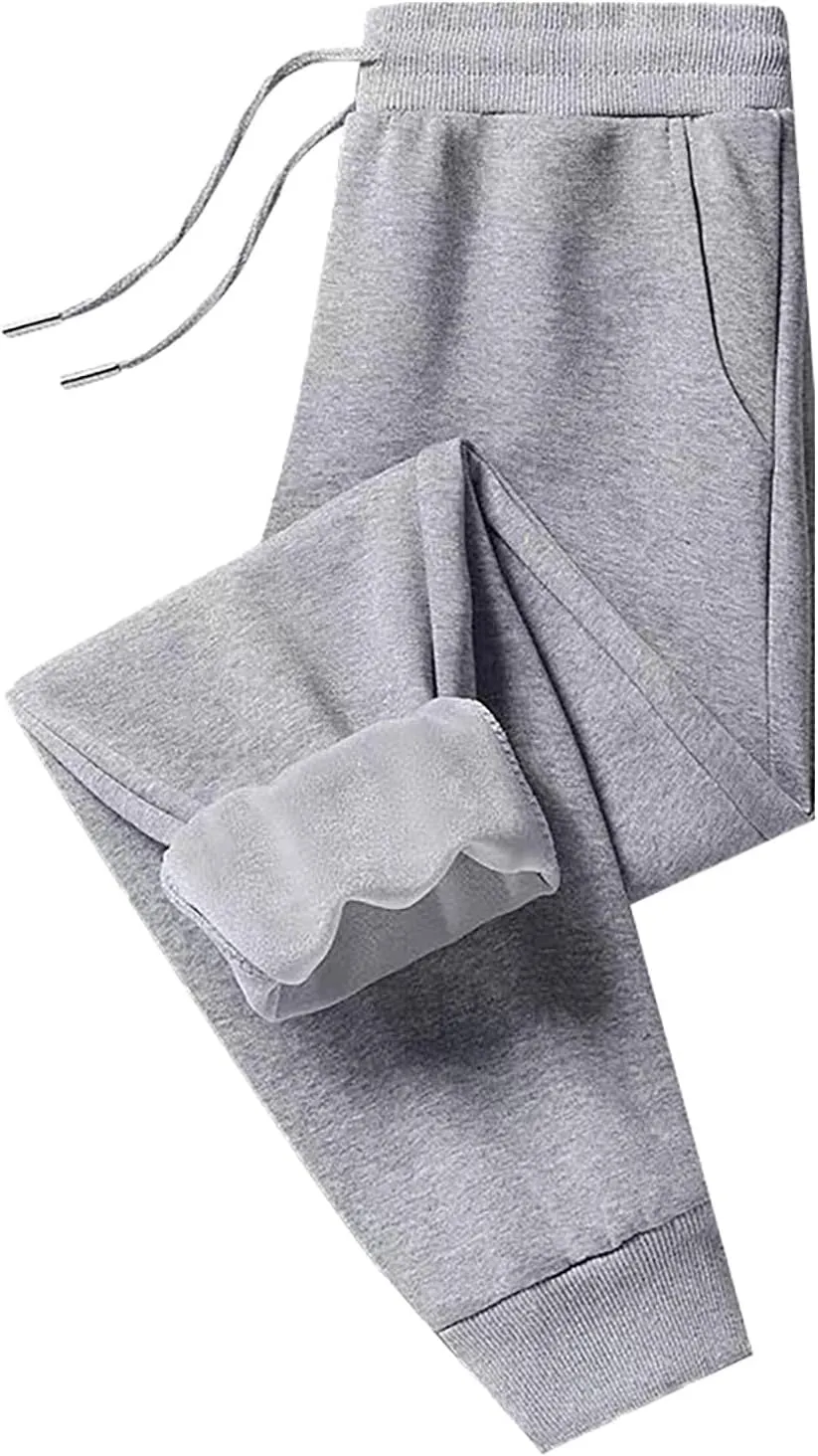 Women's Sherpa Lined Sweatpants Winter Warm Fleece Pants Water Resistant Thermal Pants for Lounge Outdoor Fleece Pant