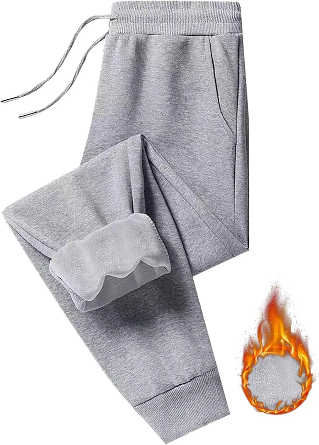 Women's Sherpa Lined Sweatpants Winter Warm Fleece Pants Water Resistant Thermal Pants for Lounge Outdoor Fleece Pant