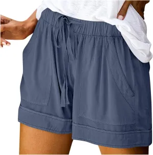 Women's Summer Shorts Elastic Waist Casual Drawstring Lightweight Comfortable Breathable Soft Stretchy with