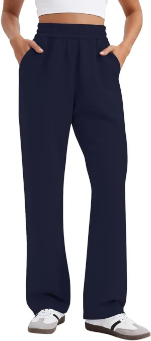Women's Sweatpants Baggy Comfy Soft Drawstring High Waisted Workout Pants Wide Leg Lounge Pants with Pockets