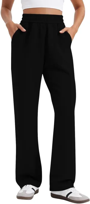 Women's Sweatpants Baggy Comfy Soft Drawstring High Waisted Workout Pants Wide Leg Lounge Pants with Pockets