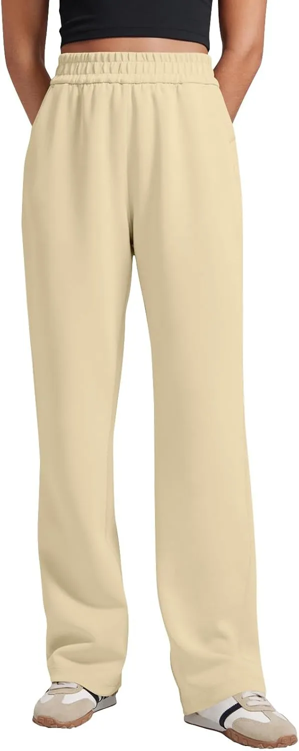 Womens Sweatpants with Pockets Soft Baggy Modal Drawstring Waist Wide Leg Pants Outdoor Workout Pants