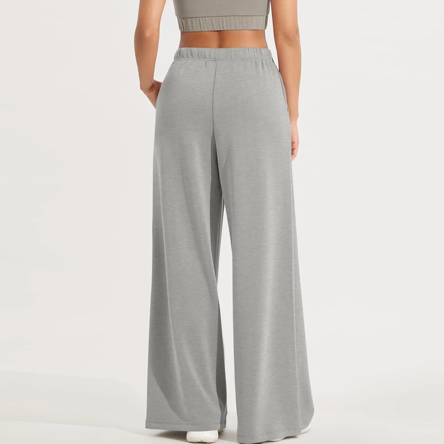 Womens Tall Sweatpants Loose Fit Wide Leg Joggers with Pockets Business Casual Comfy High Wasited Sweat Pants Preppy