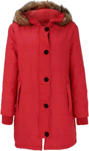Women's Thickened Down Jacket Outwear Lined Trench Winter Hooded Long Sleeve Zipper Thick with Hood Quilted Winter