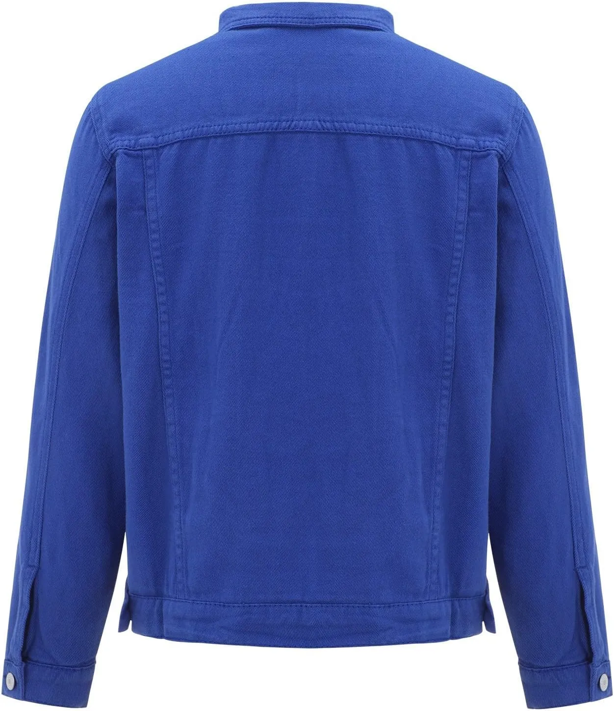 Womens Vintage Cropped Denim Jackets Long Sleeve Button Down Casual Slim Fitted Distressed Jean Jackets Outerwear