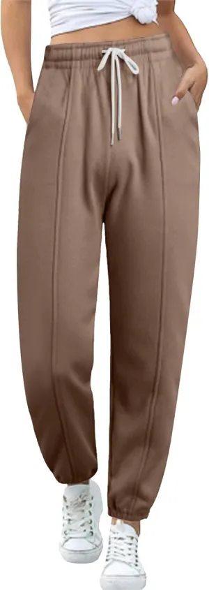 Women's Warm Sherpa Lined Athletic Sweatpants Jogger Fleece Pants Women Winter Pants Fleece Lined Womens Pants