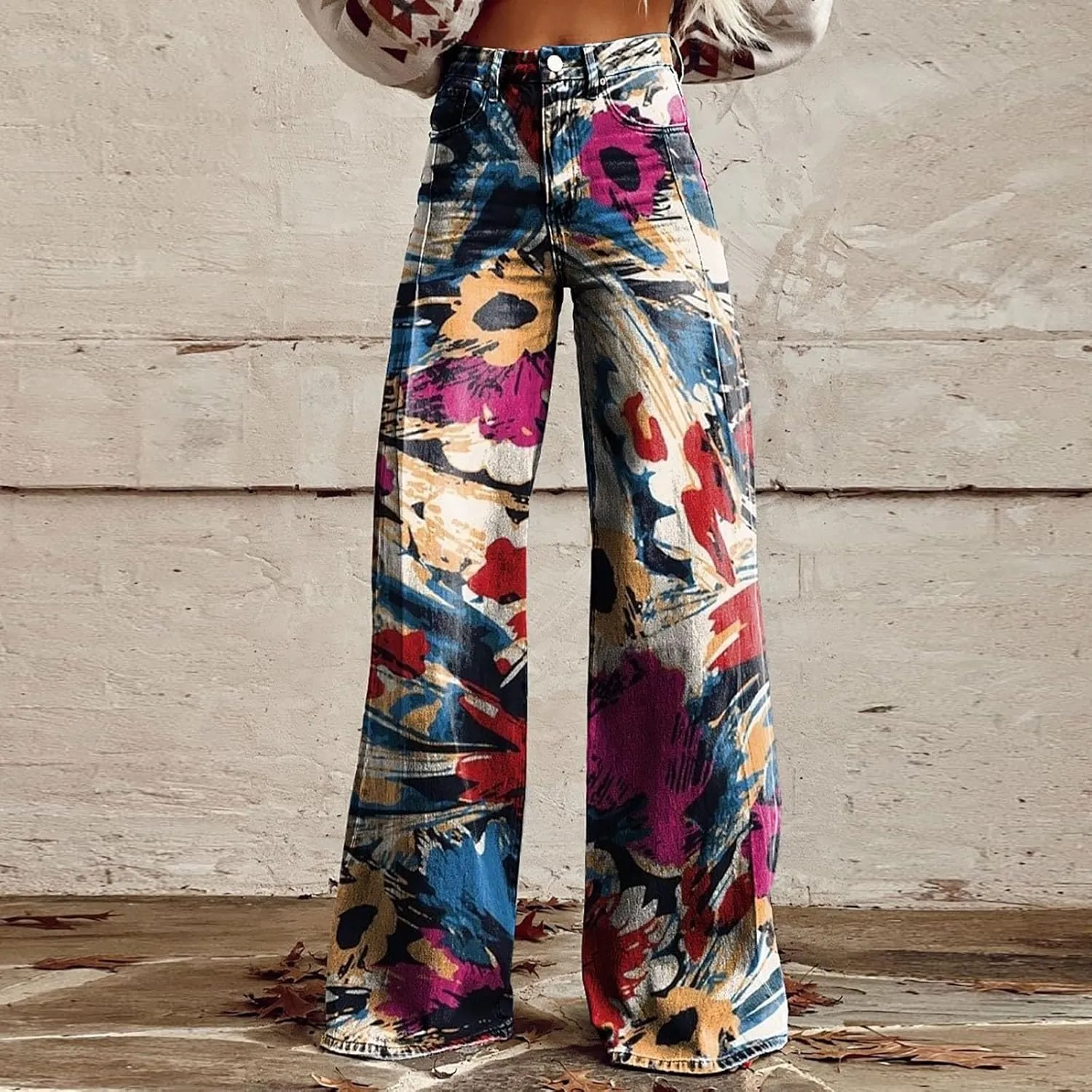 Womens Wide Leg Yoga Pants Size Printed Casual Pants Womens Jogger Sweatpants Women Wide Leg Drawstring