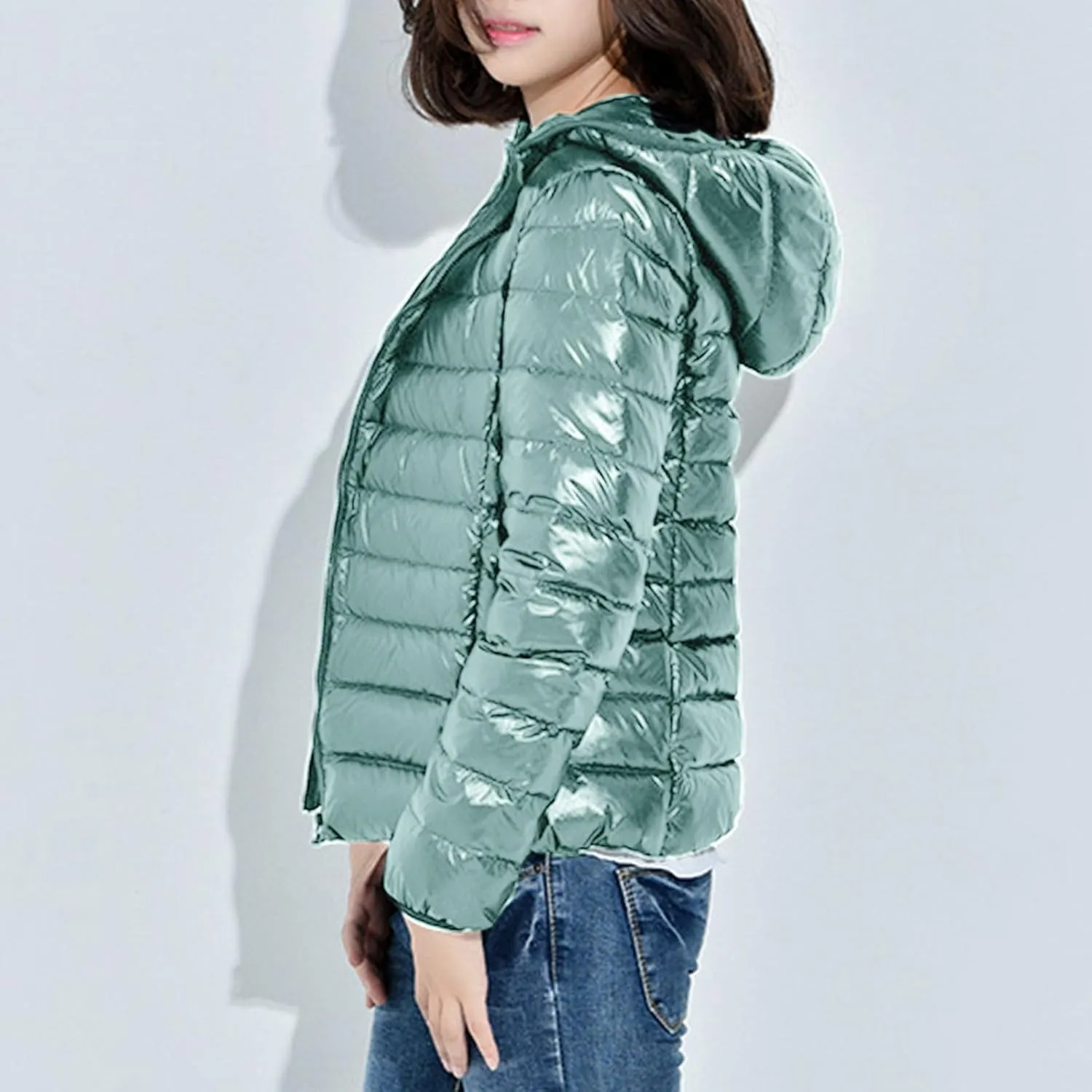 Womens Winter Coats Hooded Lightweight Packable Puffer Jackets Casual Warm Down Coats Parka Quilted Jackets Outerwear
