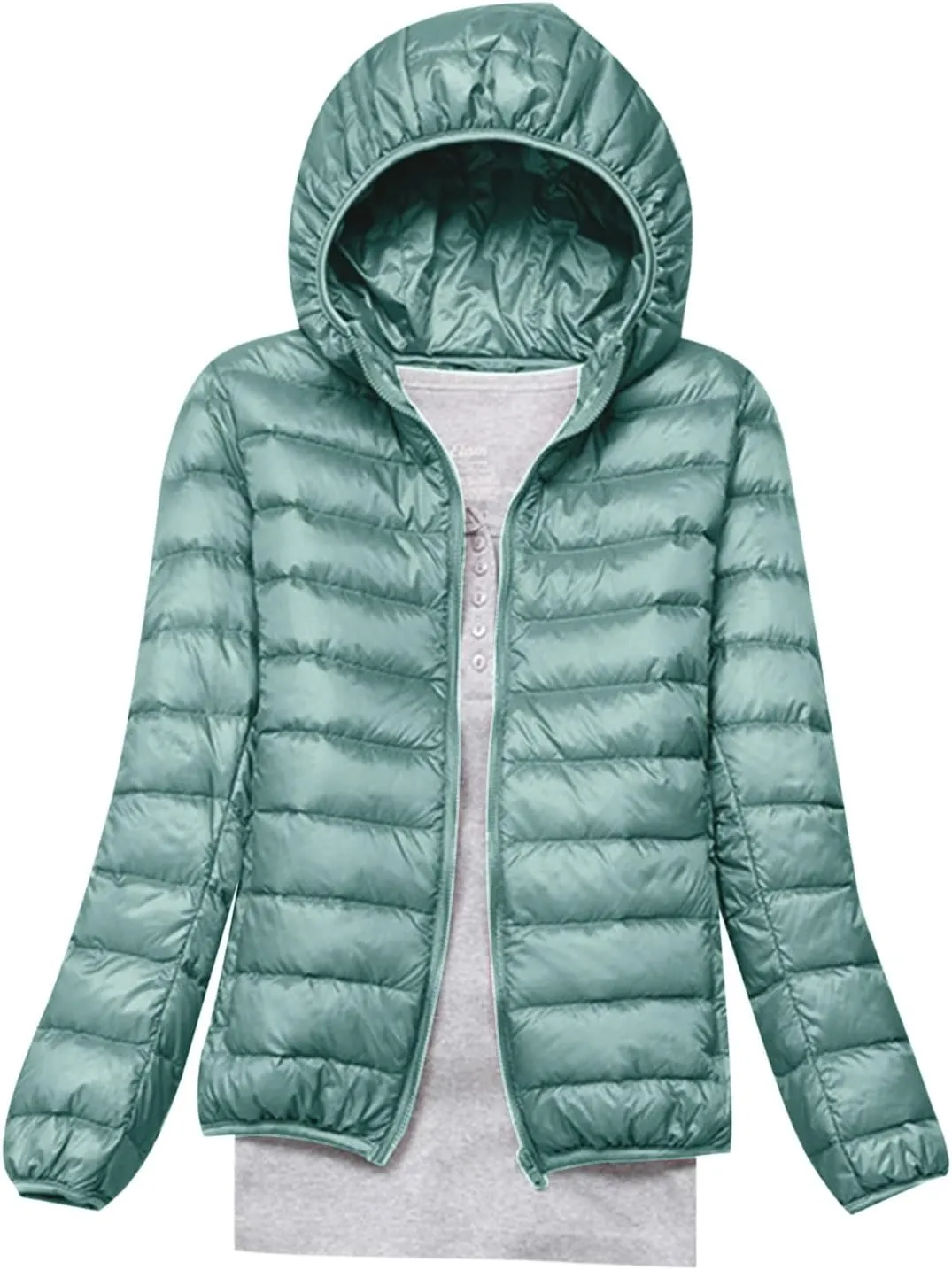 Womens Winter Coats Hooded Lightweight Packable Puffer Jackets Casual Warm Down Coats Parka Quilted Jackets Outerwear