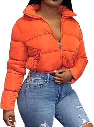 Women's Winter Solid Short Bread Down Jacket Stand Up Collar Outerwear Padded Thick Coat Woman's Jacket Winter