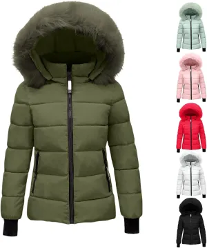 Womens Winter Windproof Warm Down Coats Thicken Parka Overcoat Puffer Qulited Jacket with Removable Hood