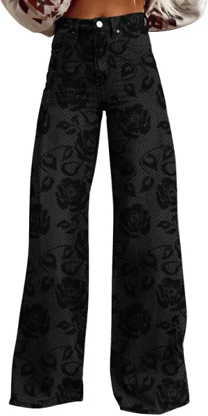 Workout Loose Pants with Pockets Printed Casual Pants Womens Wide Leg Yoga Pants Yoga Pants Joggers for Women with
