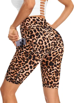 Workout Shorts for Women with Pockets - High Waist Tummy Control Bike Shorts for Gym Workout Athletic Running Yoga