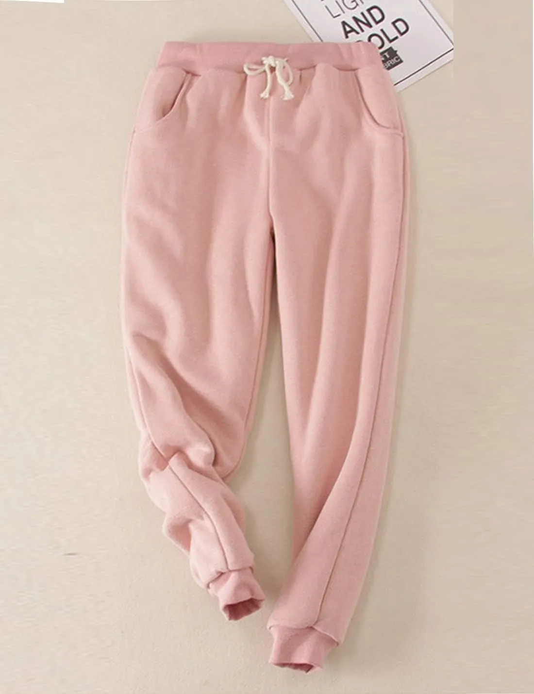 ZGZZ7 Women's Winter Warm Sherpa Lined Sweatpants Athletic Think Track Joggers Pants