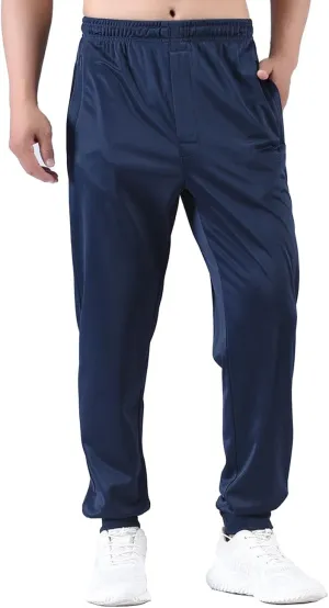 Zoulee Men's Zipper Fly Joggers Athletic Track Pants for Workout and Commute