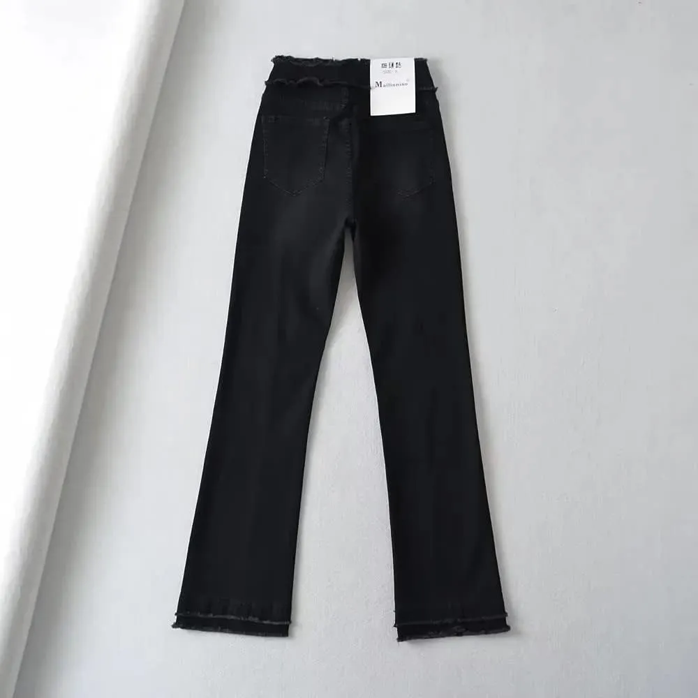 ZYXTIM Womens High Waisted Stretch Juniors Bootcut Jeans Slim Fit Shaping Tummy Control Bell Bottom Washed Long Denim Pants
